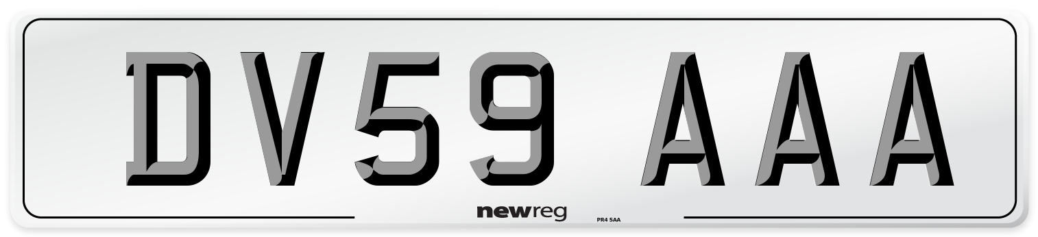 DV59 AAA Number Plate from New Reg